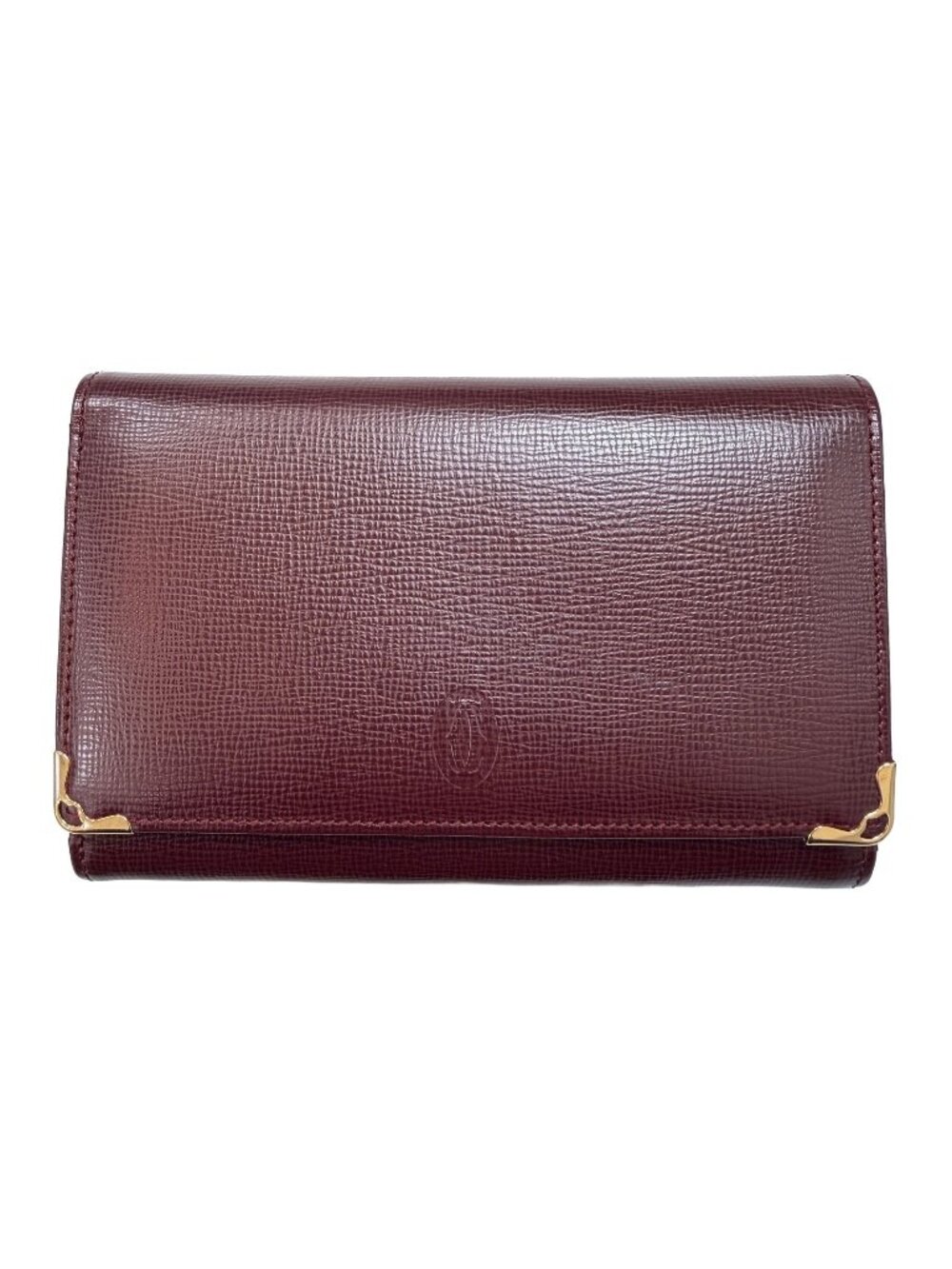 Cartier Must Line Bifold L Shape Zip Wallet Bordeaux Leather